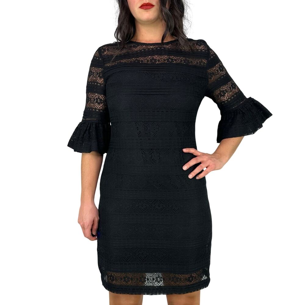 English Factory Black Lace Sheath Dress